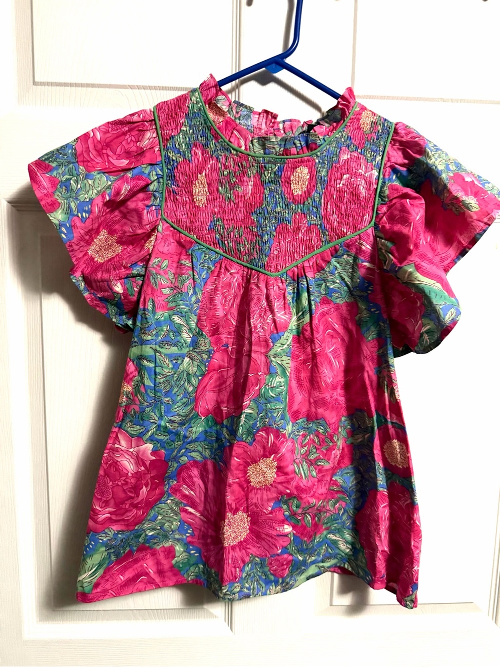 GigoPink Floral Short-Sleeve Top